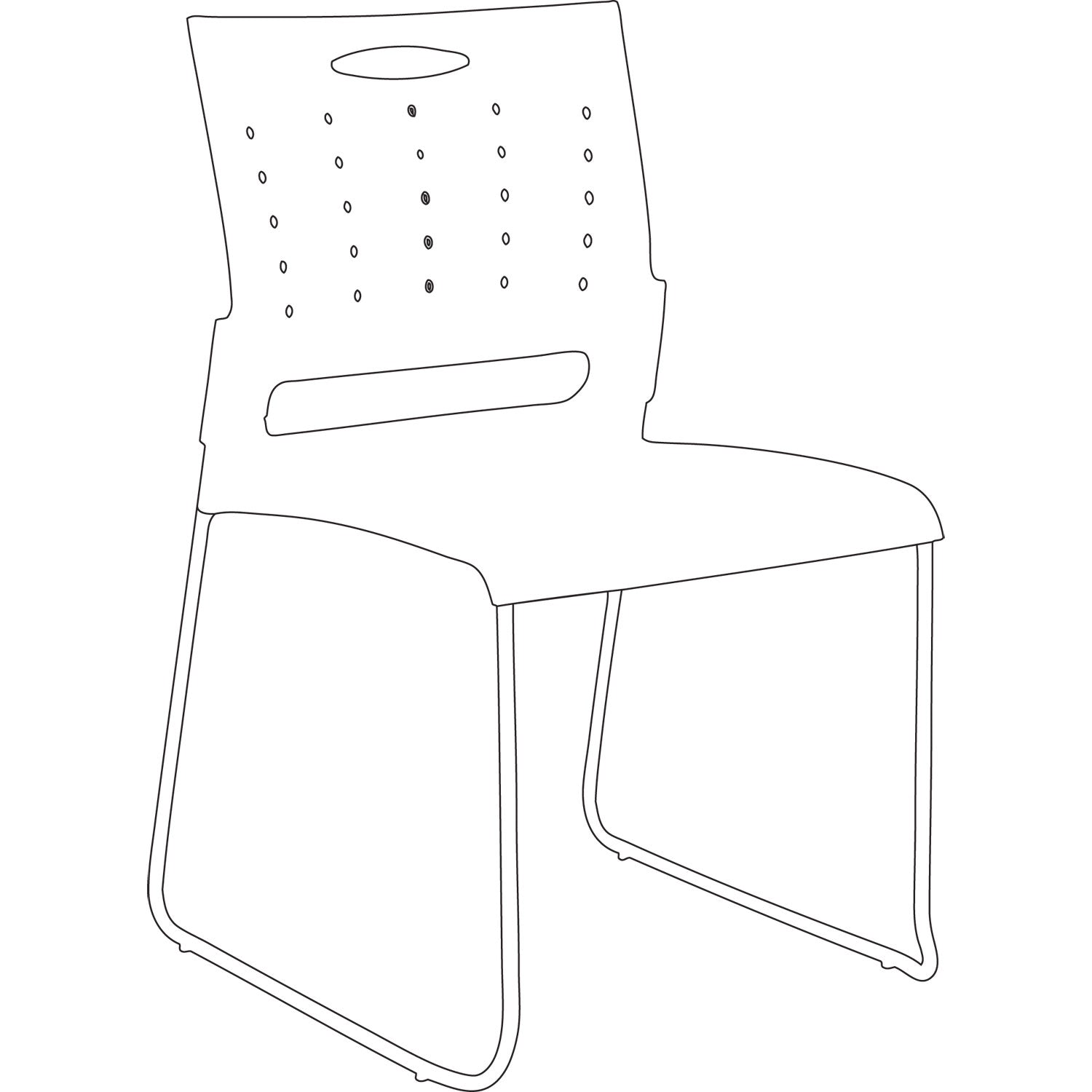 Alera Continental Series Plastic Perforated Back Stack Chair, Supports Up to 275 lb, Charcoal Seat/Back, Gunmetal Base, 4/CT