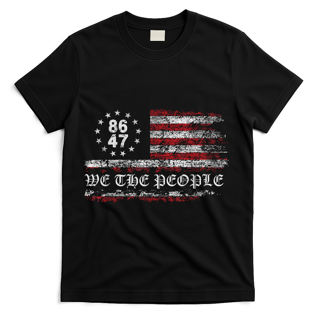 Anti Trump 8647 86 47 US Flag We The People Impeach 47 T-Shirt