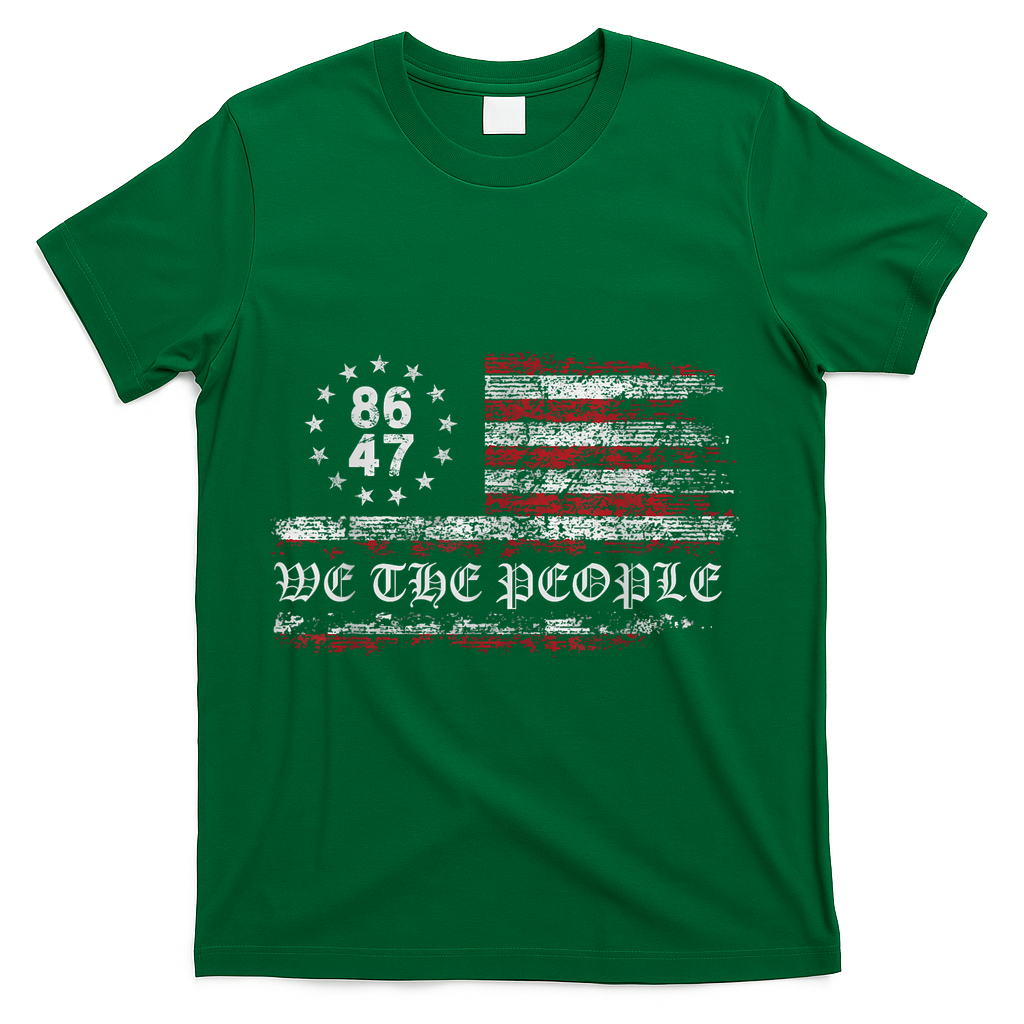 Anti Trump 8647 86 47 US Flag We The People Impeach 47 T-Shirt