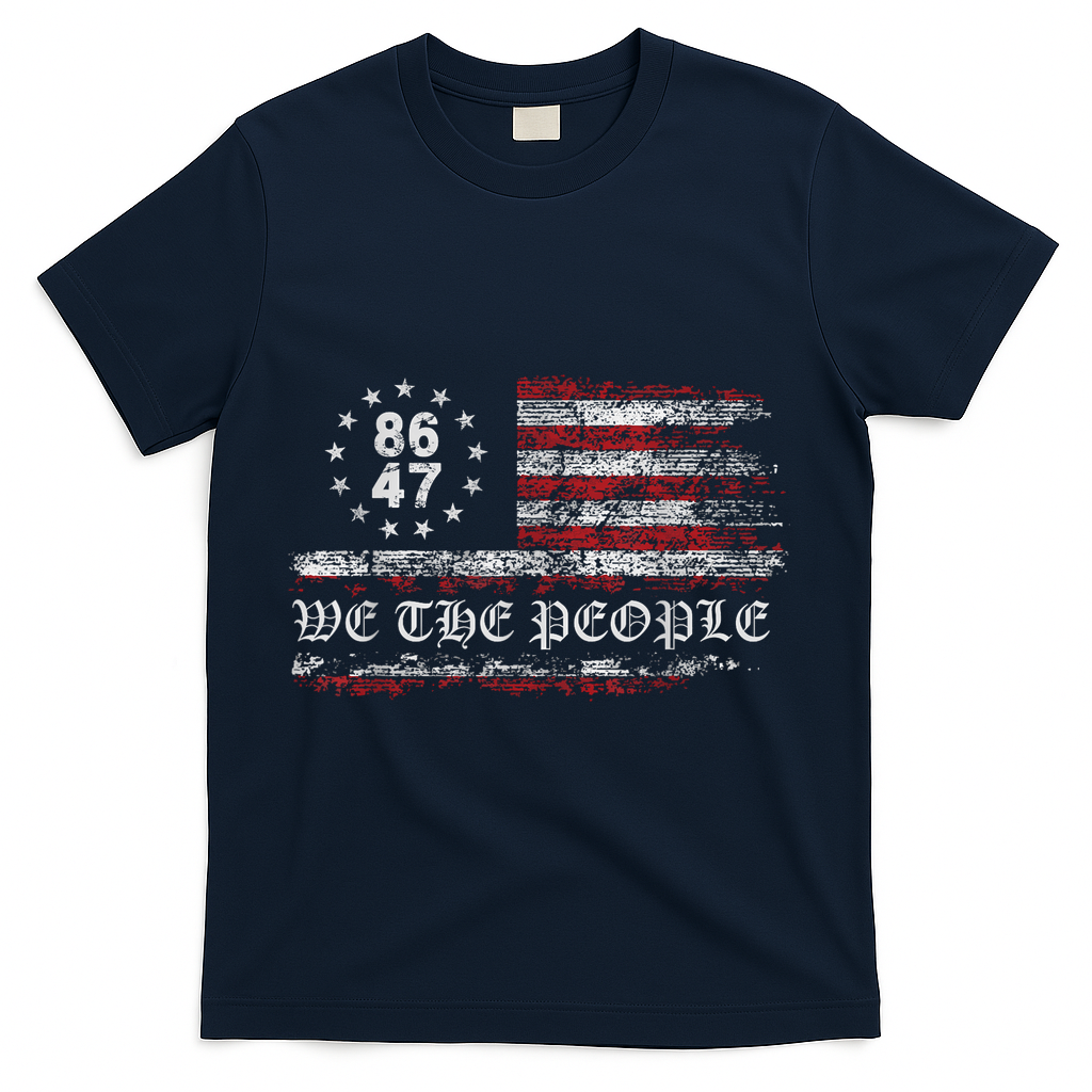 Anti Trump 8647 86 47 US Flag We The People Impeach 47 T-Shirt