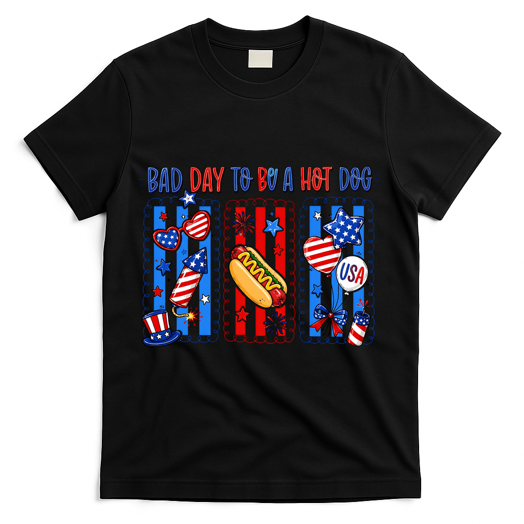 Bad Day To Be A Hot Dog July 4th Funny T-Shirt