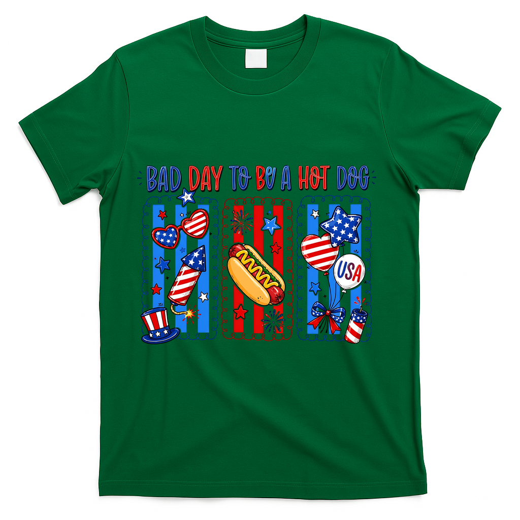 Bad Day To Be A Hot Dog July 4th Funny T-Shirt