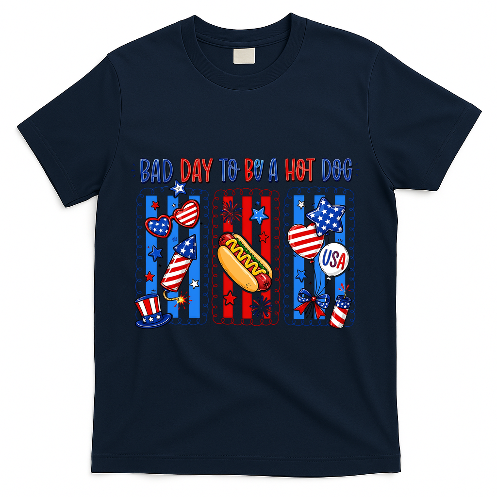 Bad Day To Be A Hot Dog July 4th Funny T-Shirt