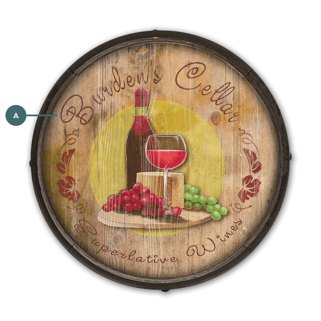 Superlative Wines - Barrel End Wall Art