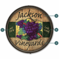 Jackson Vineyards: Red Grapes - Barrel End Wall Art