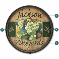 Jackson Vineyards: White Grapes - Barrel End Wall Art