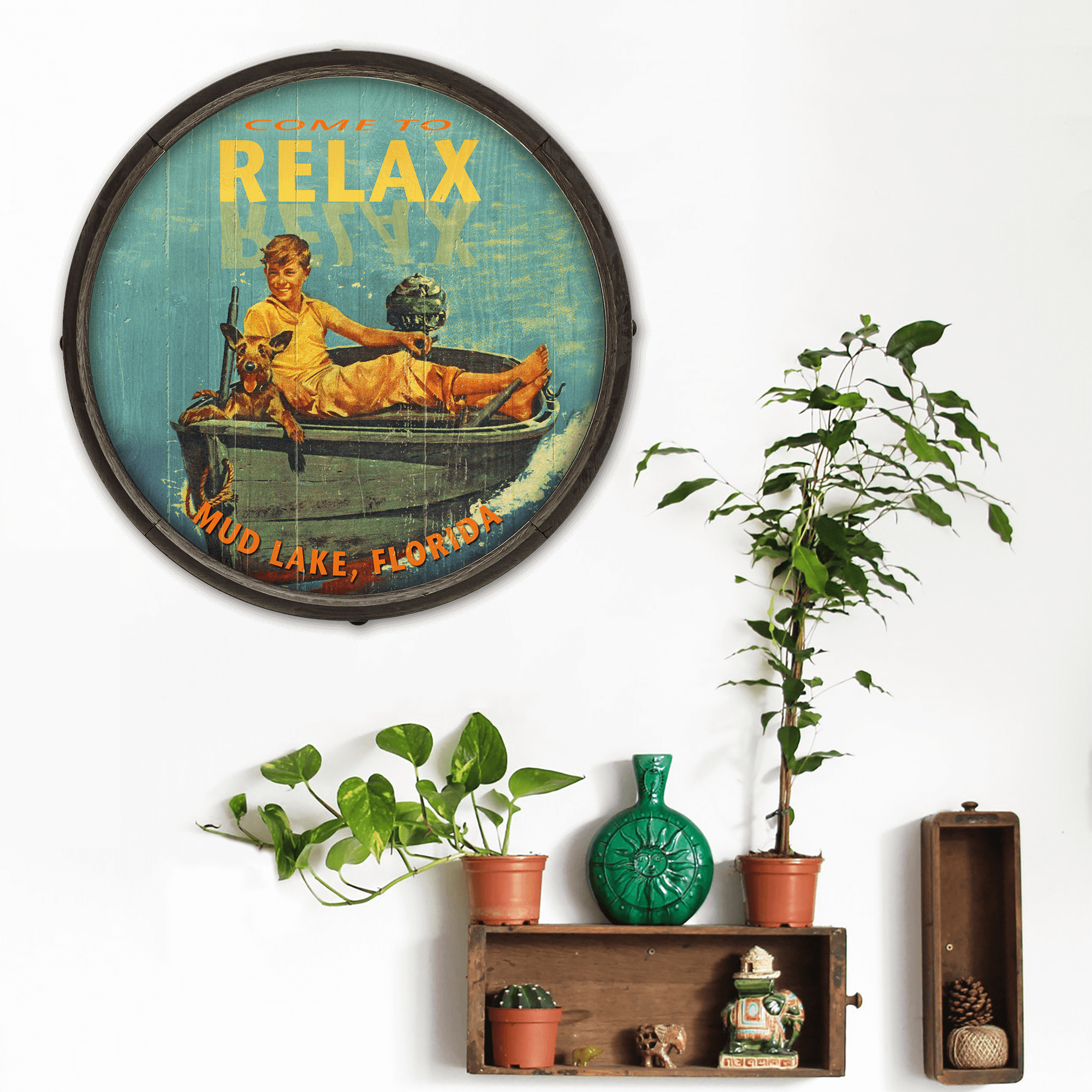 Come to Relax - Barrel End Wall Art