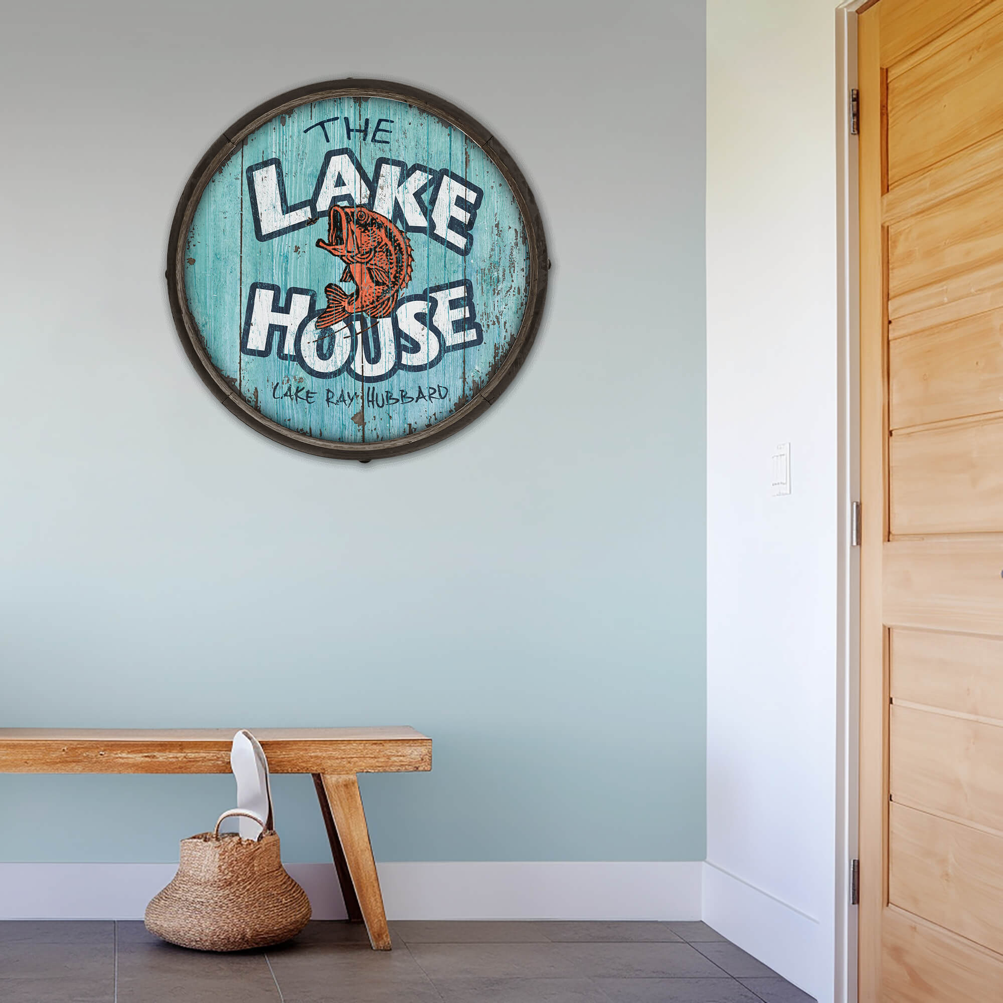 The Lake House - Barrel End Wall Art