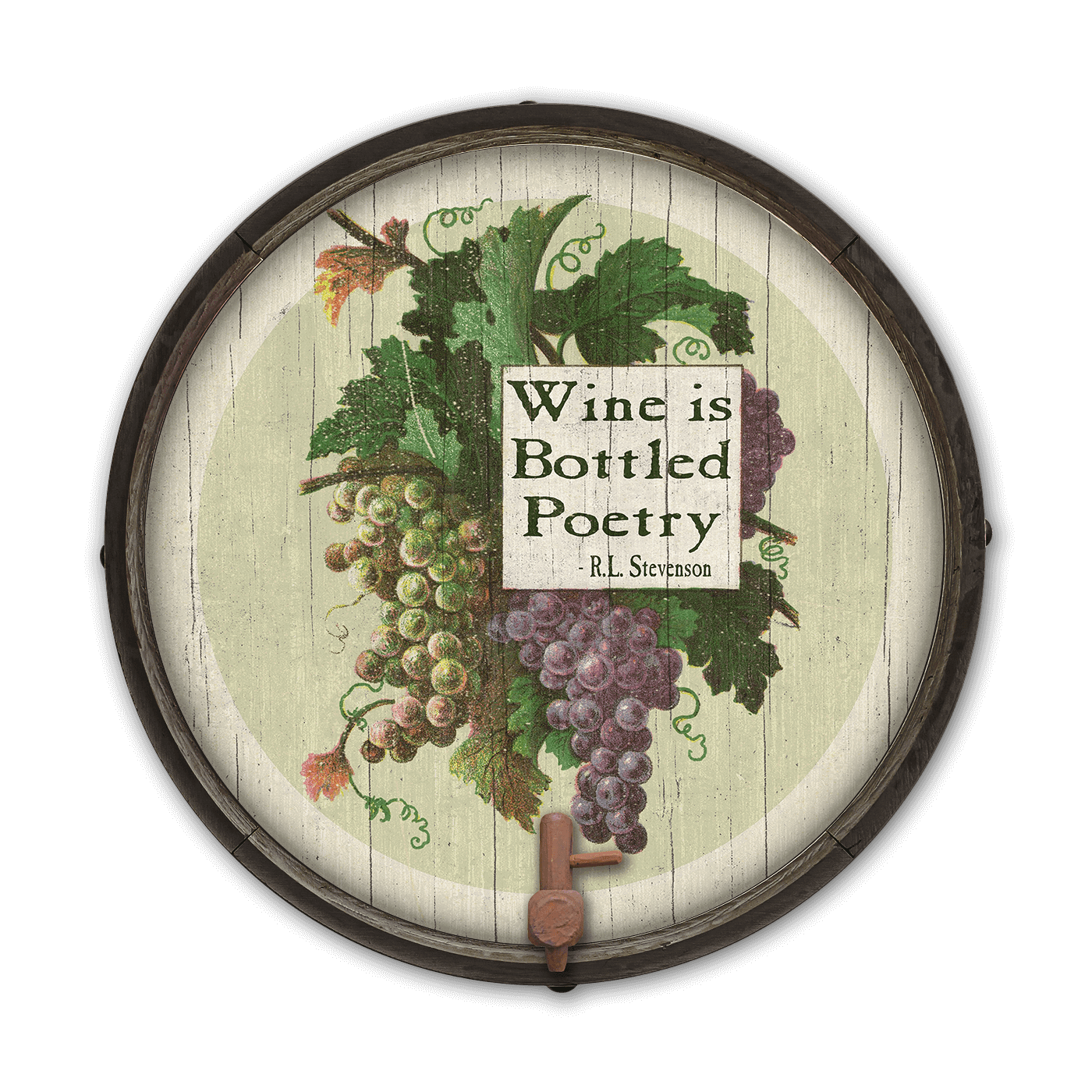 Wine is Bottled Poetry: Generic - Barrel End Wall Art