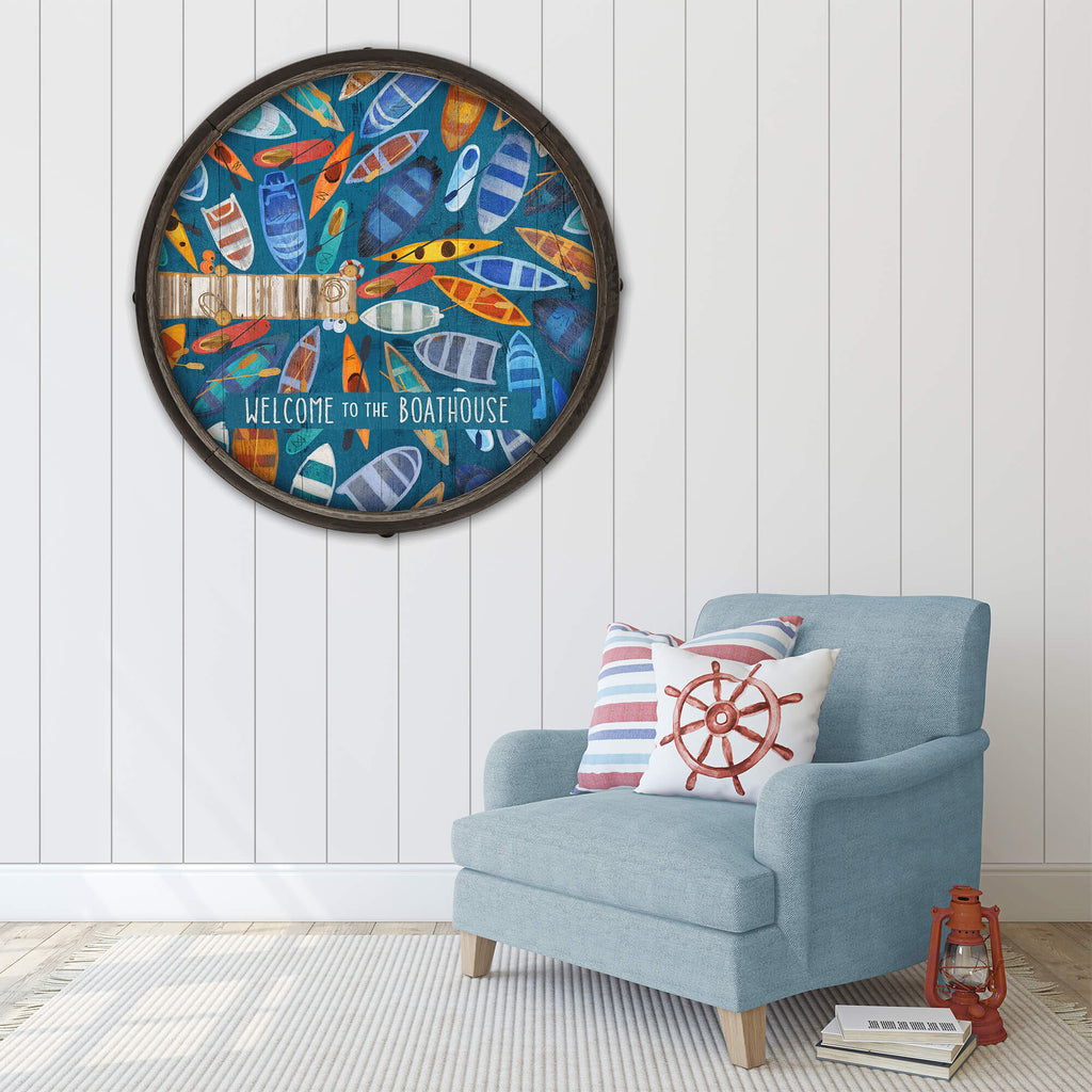 Dockside Delight - Barrel End Wall Art