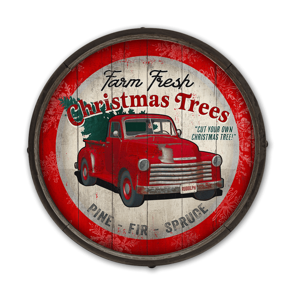 Christmas Tree Truck: Generic - Barrel End Wall Art