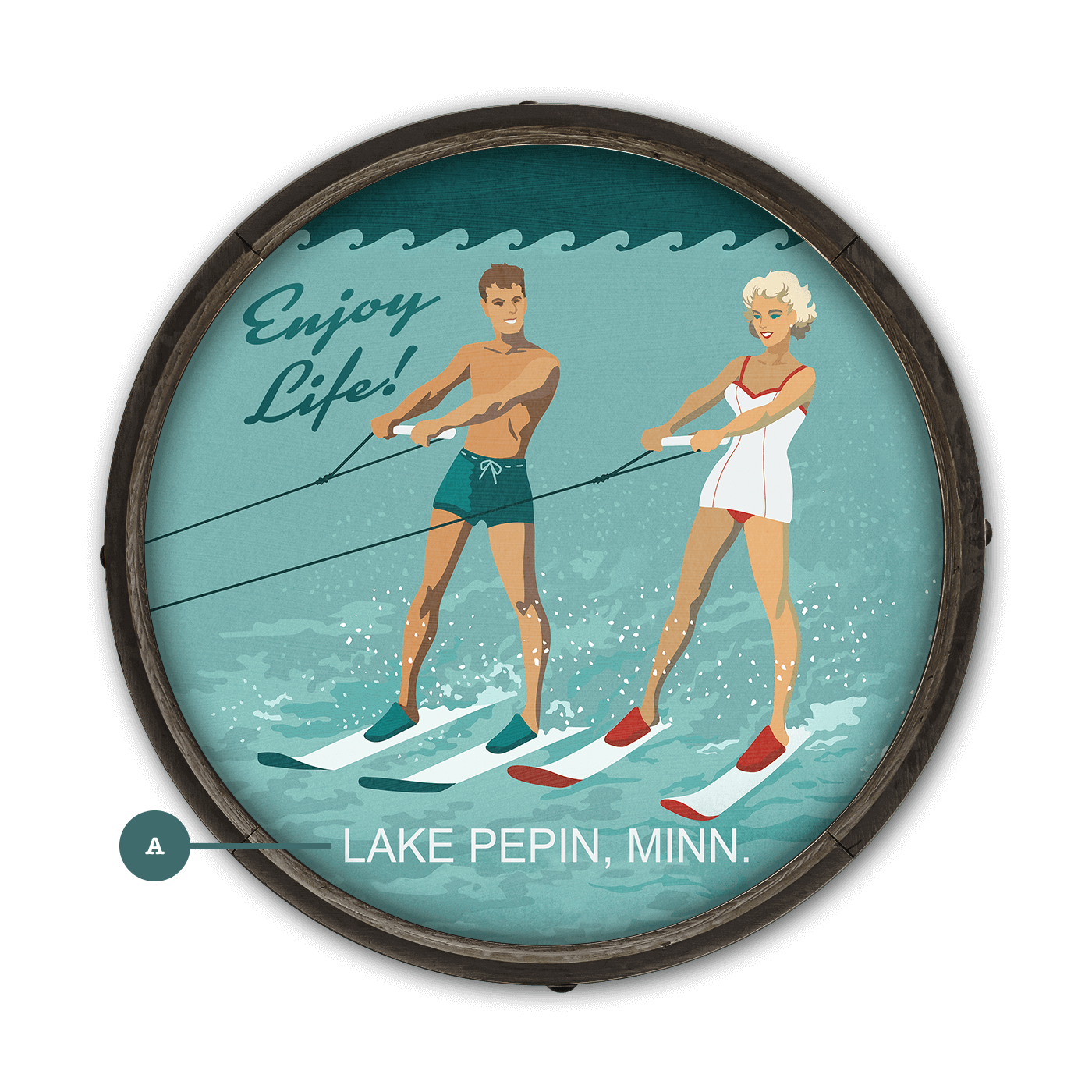 Enjoy Life Skiing - Barrel End Wall Art