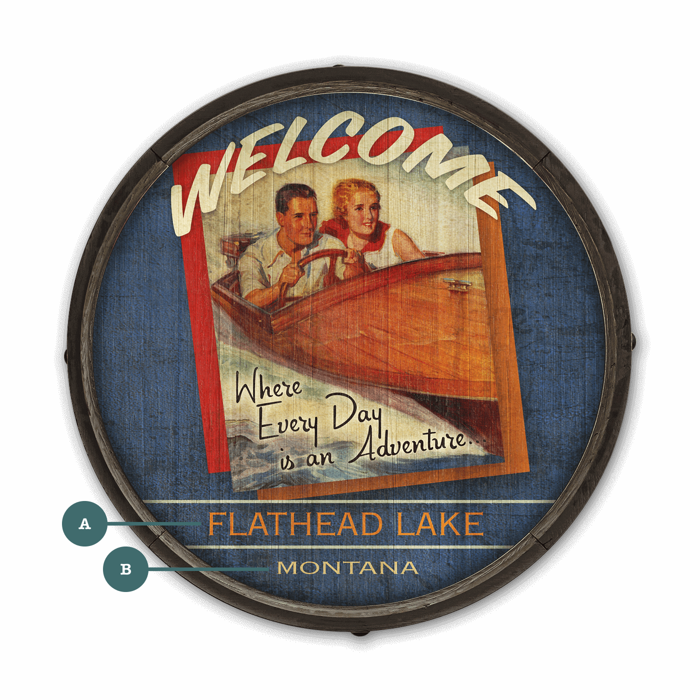 Where Every Day is an Adventure: Version 2 - Barrel End Wall Art