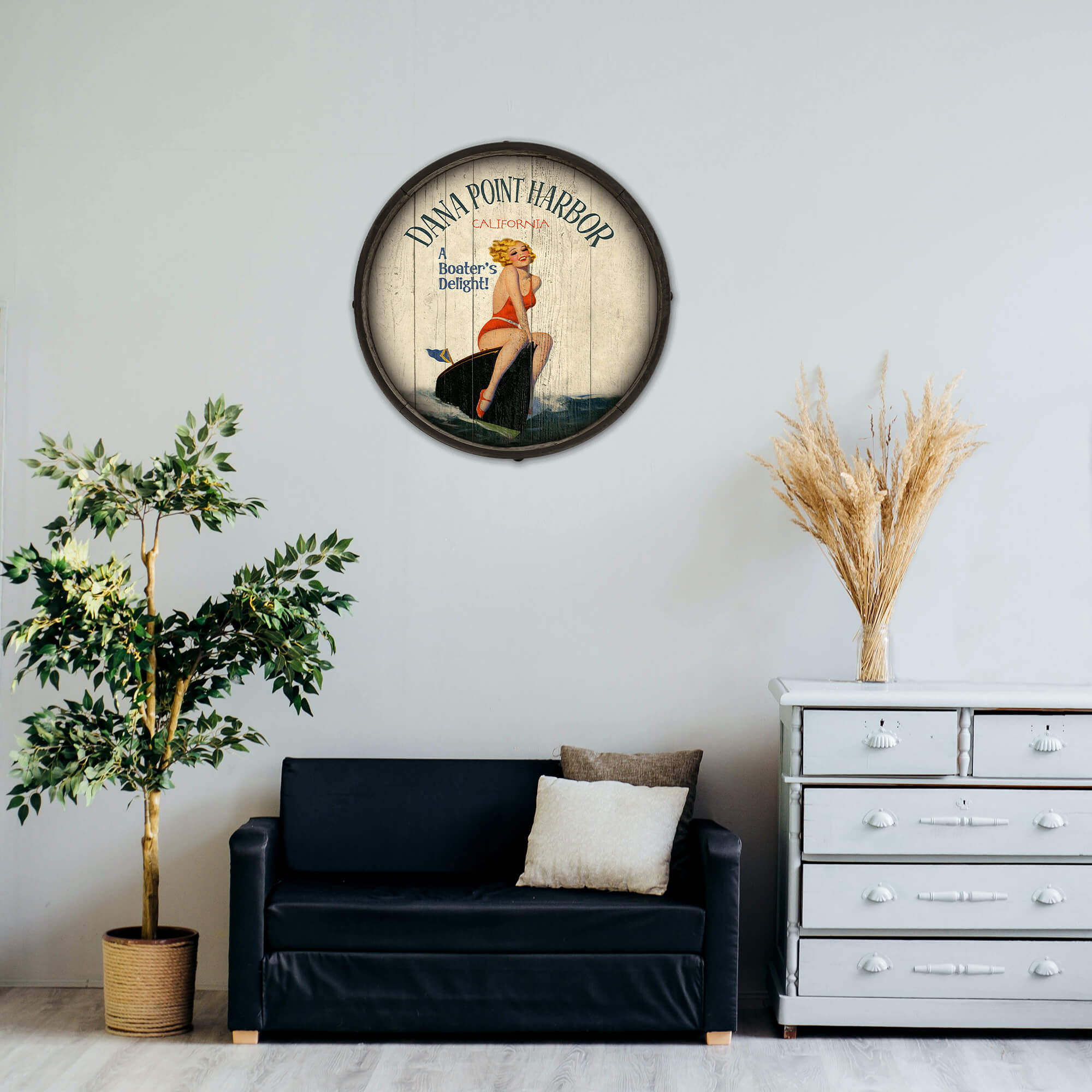A Boater's Delight - Barrel End Wall Art