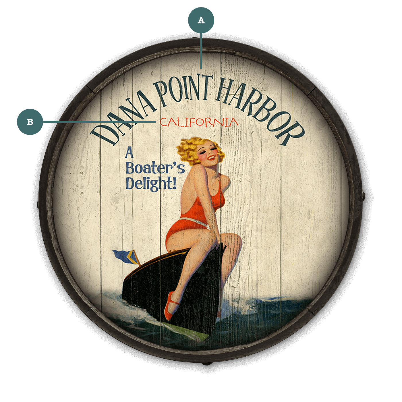 A Boater's Delight - Barrel End Wall Art