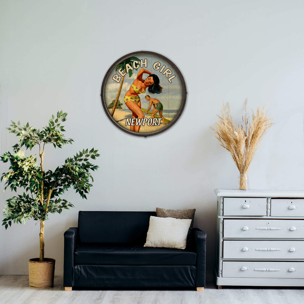 Beach Girl - Barrel End Wall Art