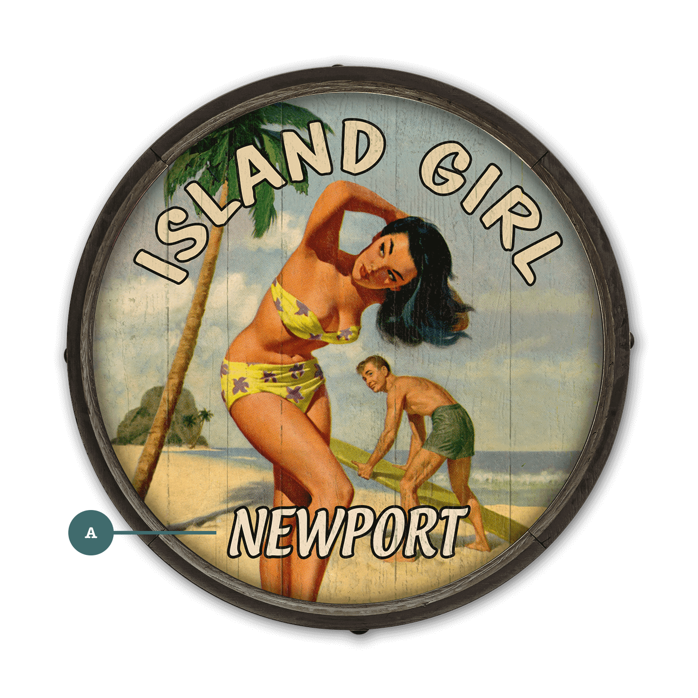 Island Girl - Barrel End Wall Art