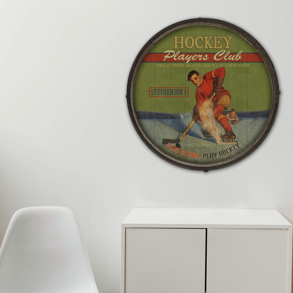 Hocky Players Club - Barrel End Wall Art