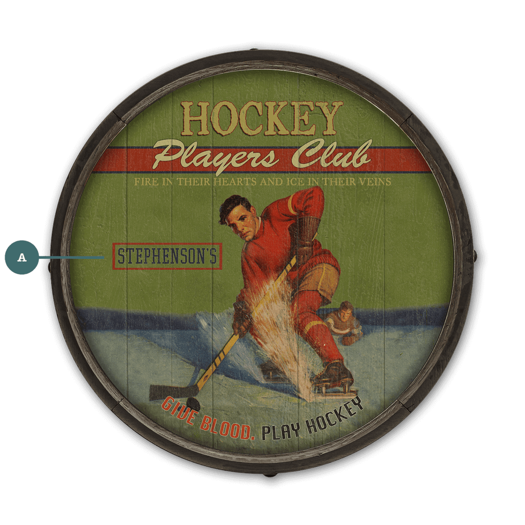 Hocky Players Club - Barrel End Wall Art