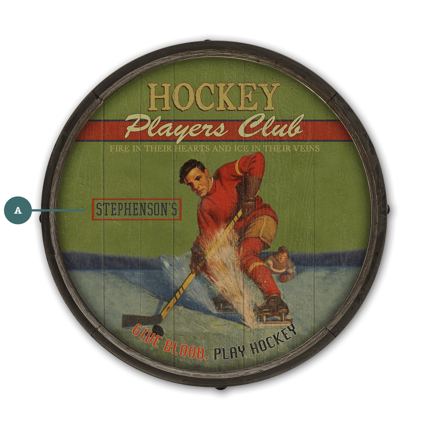 Hocky Players Club - Barrel End Wall Art