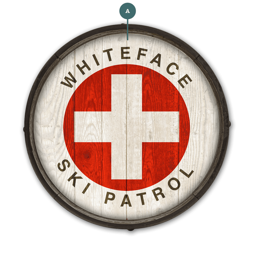 Vintage Ski Patrol Sign - Barrel End Wall Art