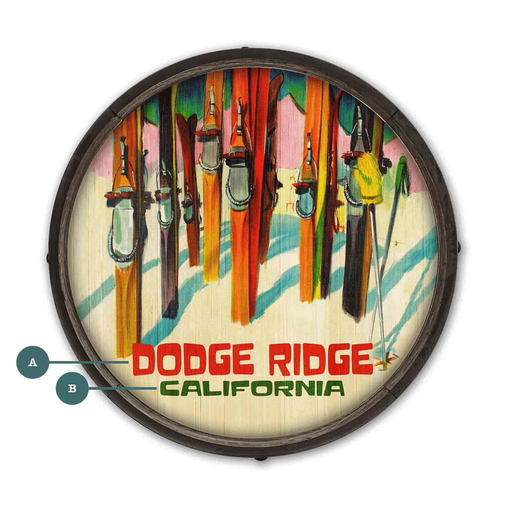 Sun, Snow, Slopes - Barrel End Wall Art