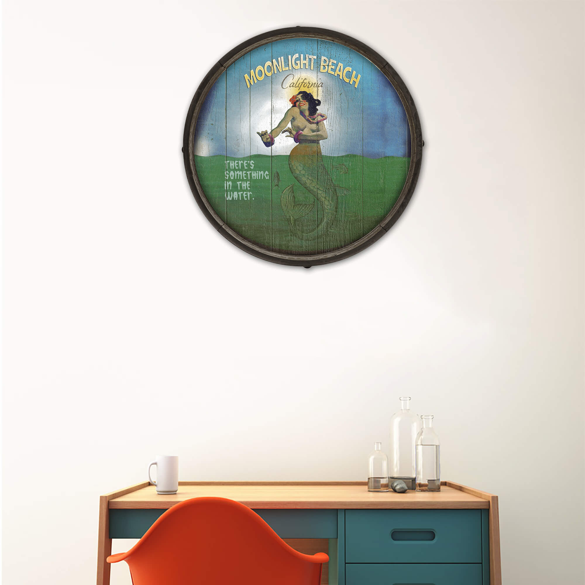 Mermaid Mystique at Moonlight (PG) - Barrel End Wall Art