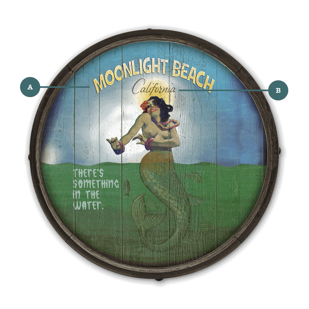 Mermaid Mystique at Moonlight (PG) - Barrel End Wall Art