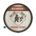Bear Warning Sign - Barrel End Wall Art