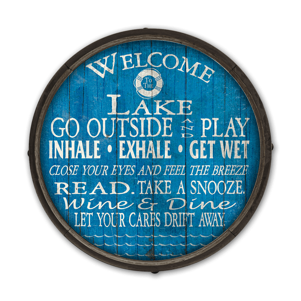 Welcome to the Lake: Generic - Barrel End Wall Art