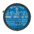 Welcome to the Lake: Personalized - Barrel End Wall Art