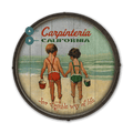 Hand in Hand: Children's Beach Time - Barrel End Wall Art