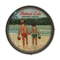 Hand in Hand: Children's Lake Time - Barrel End Wall Art