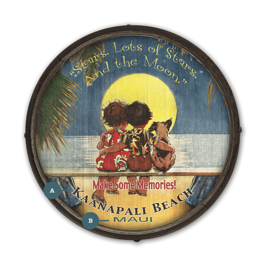 Stars and the Moon: Tropical - Barrel End Wall Art