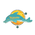 Coastal Wood Dolphin Welcome Sign
