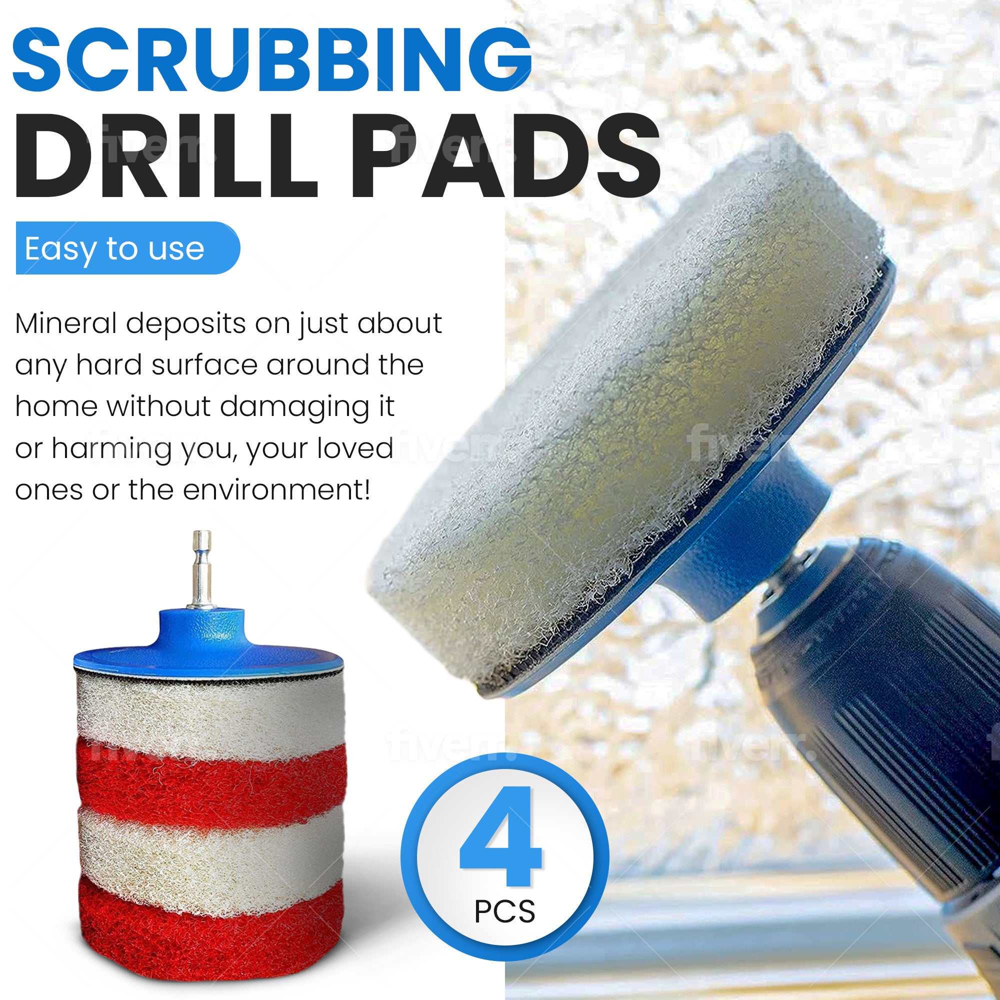 Bring It On Cleaner 16 Ounce Plus Scrubbing Drill Pads | Shower Door Cleaner