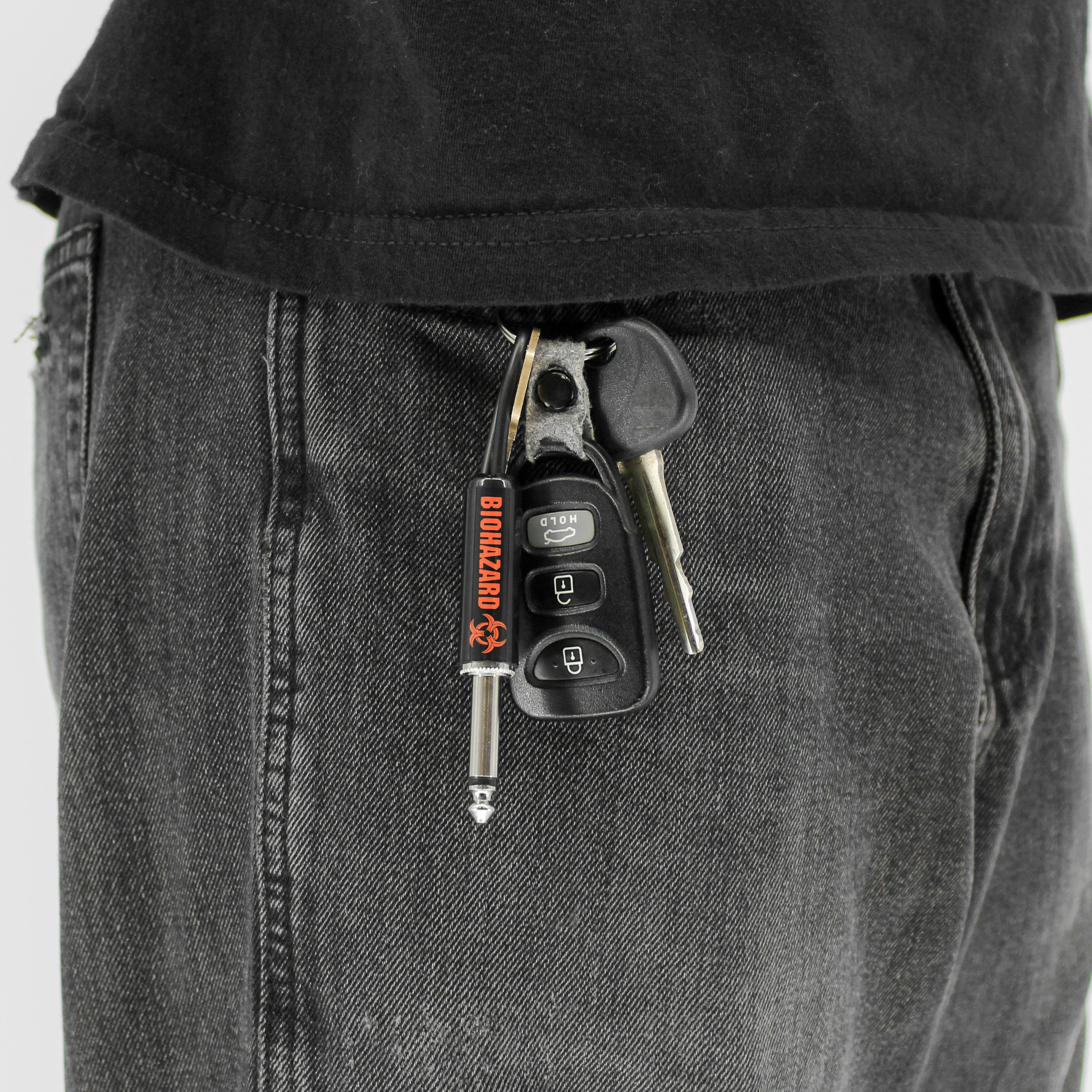 Biohazard Logo Guitar Plug Keychain