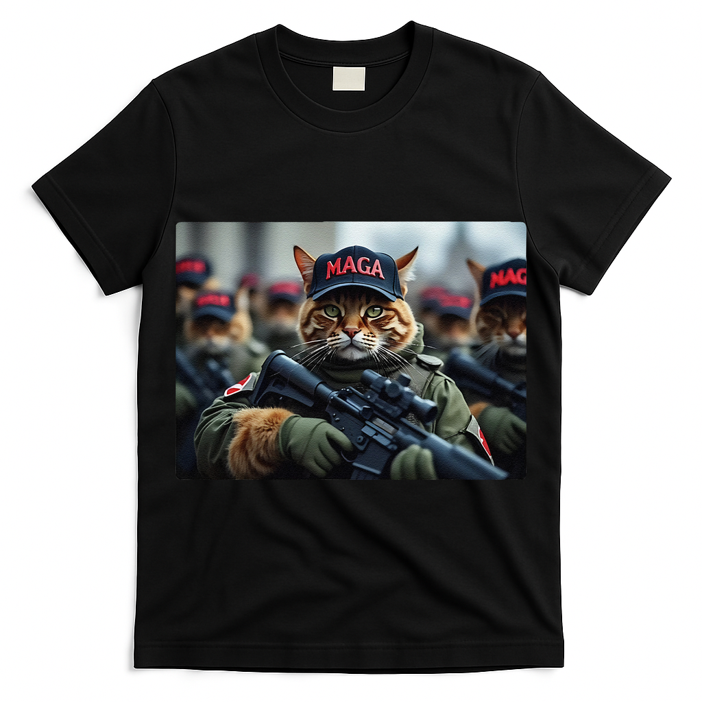 Cats For Trump Maga Army American Flag Patriotic Vote Trump Gift T-Shirt