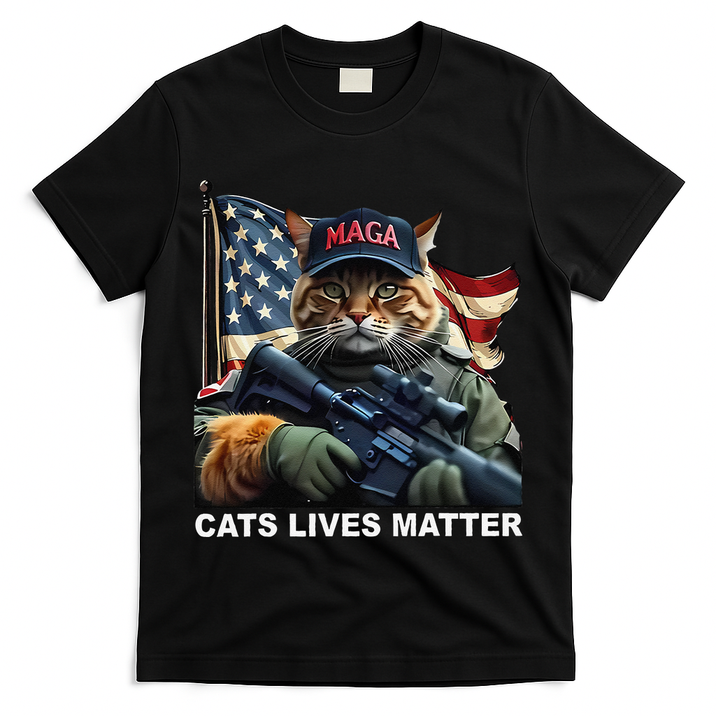 Cats Lives Matter Funny Trump 2024 Cat Maga Gift T-Shirt
