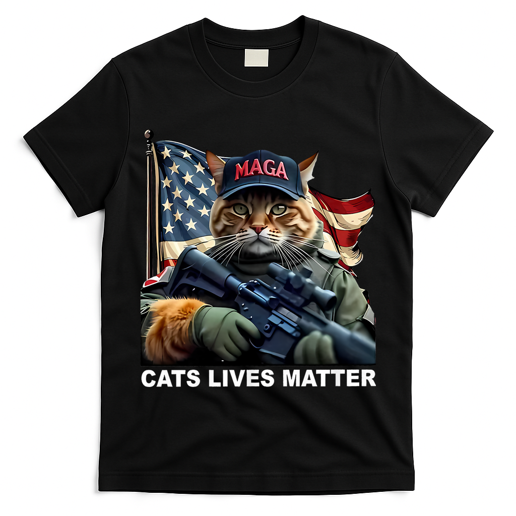 Cats Lives Matter Funny Trump 2024 Cat Maga T-Shirt