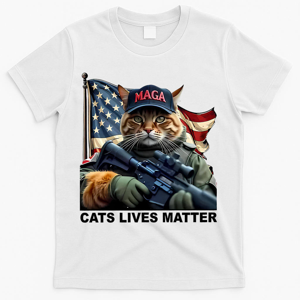 Cats Lives Matter Funny Trump 2024 Cat Maga T-Shirt
