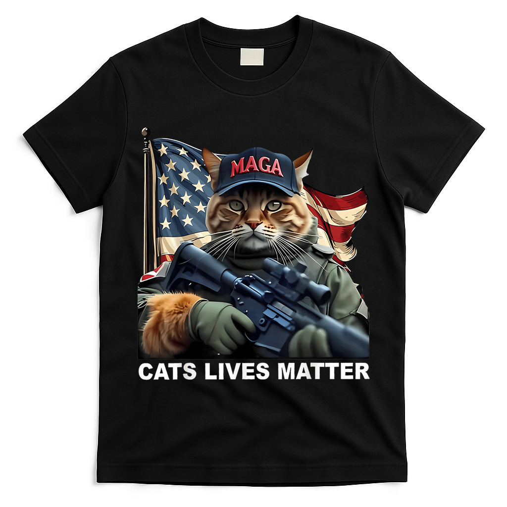 Cats Lives Matter Funny Trump 2024 Cat Maga T-Shirt