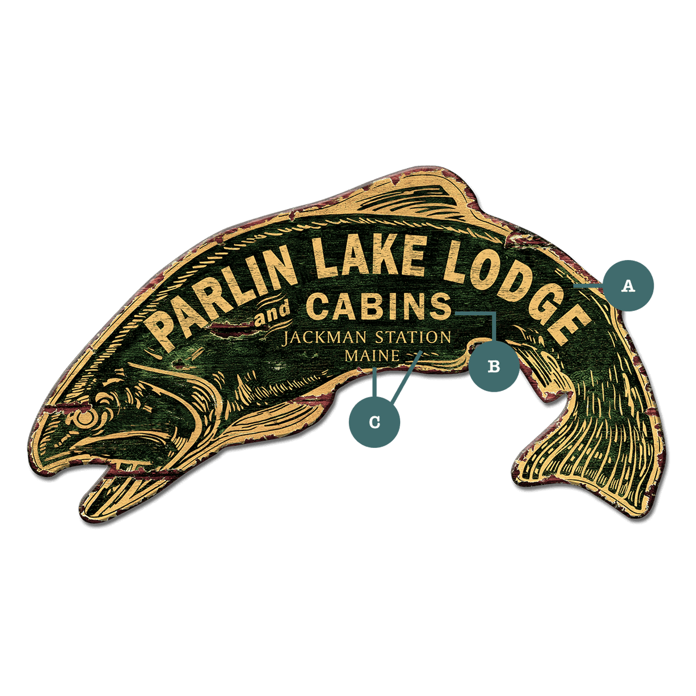 Rustic Fish Lodge Sign - Wood Wall Decor