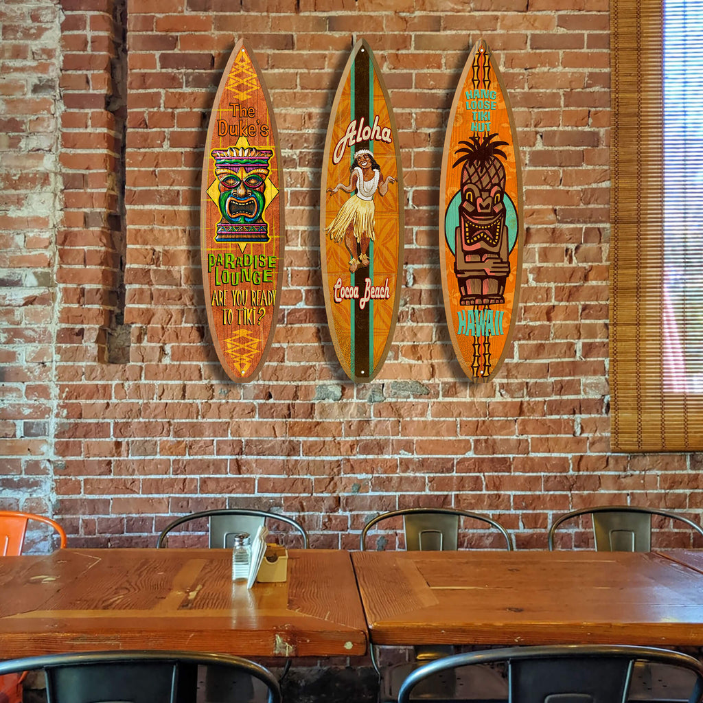 Aloha Hula Girl - Surfboard Wall Art
