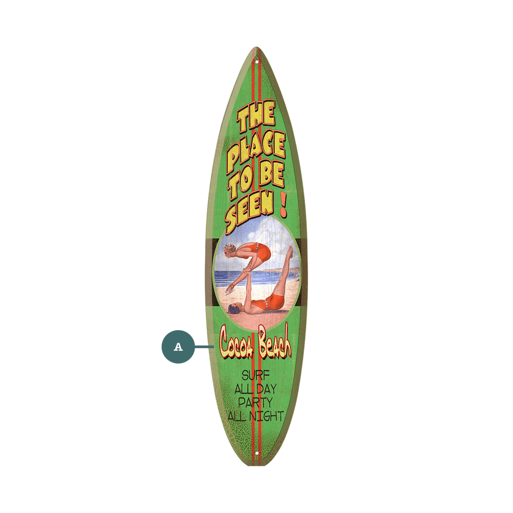 The Place to Be Seen - Surfboard Wall Art