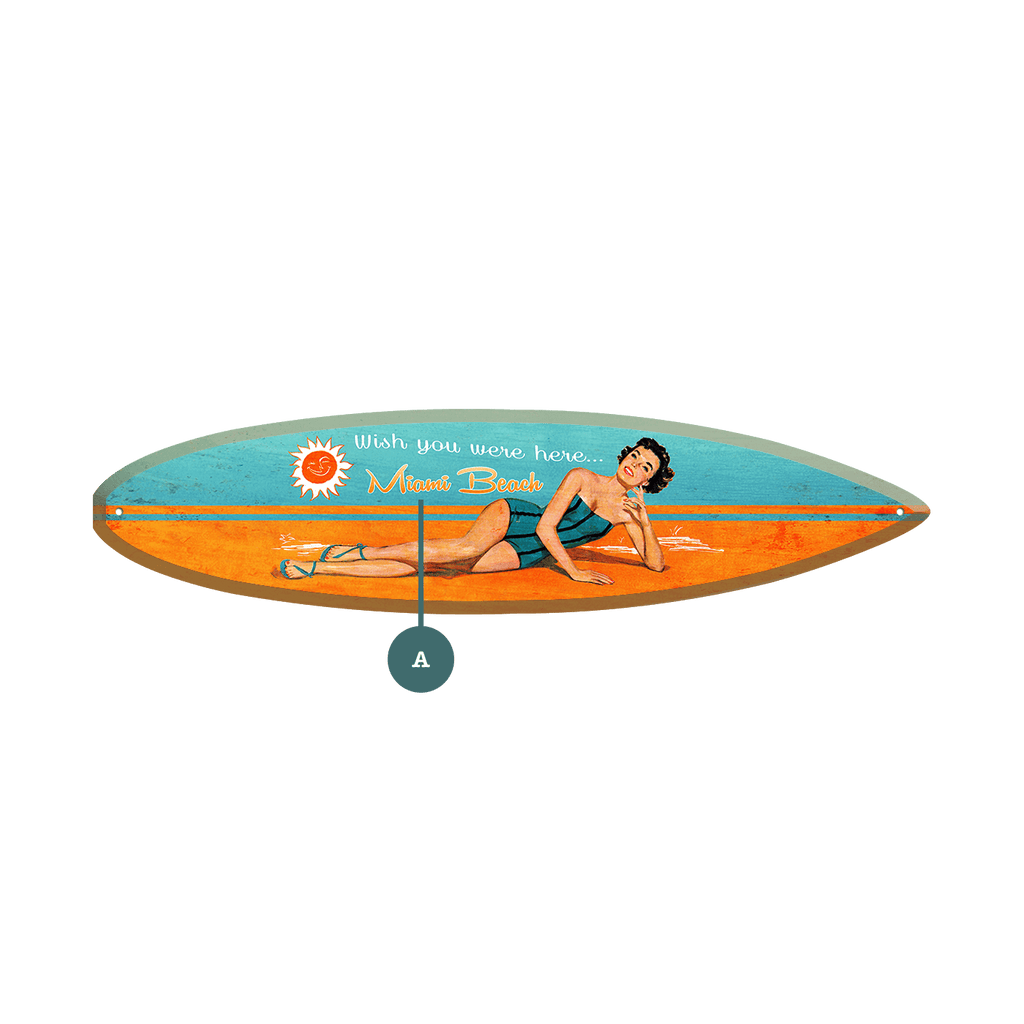 Wish You Were Here - Surfboard Wall Art