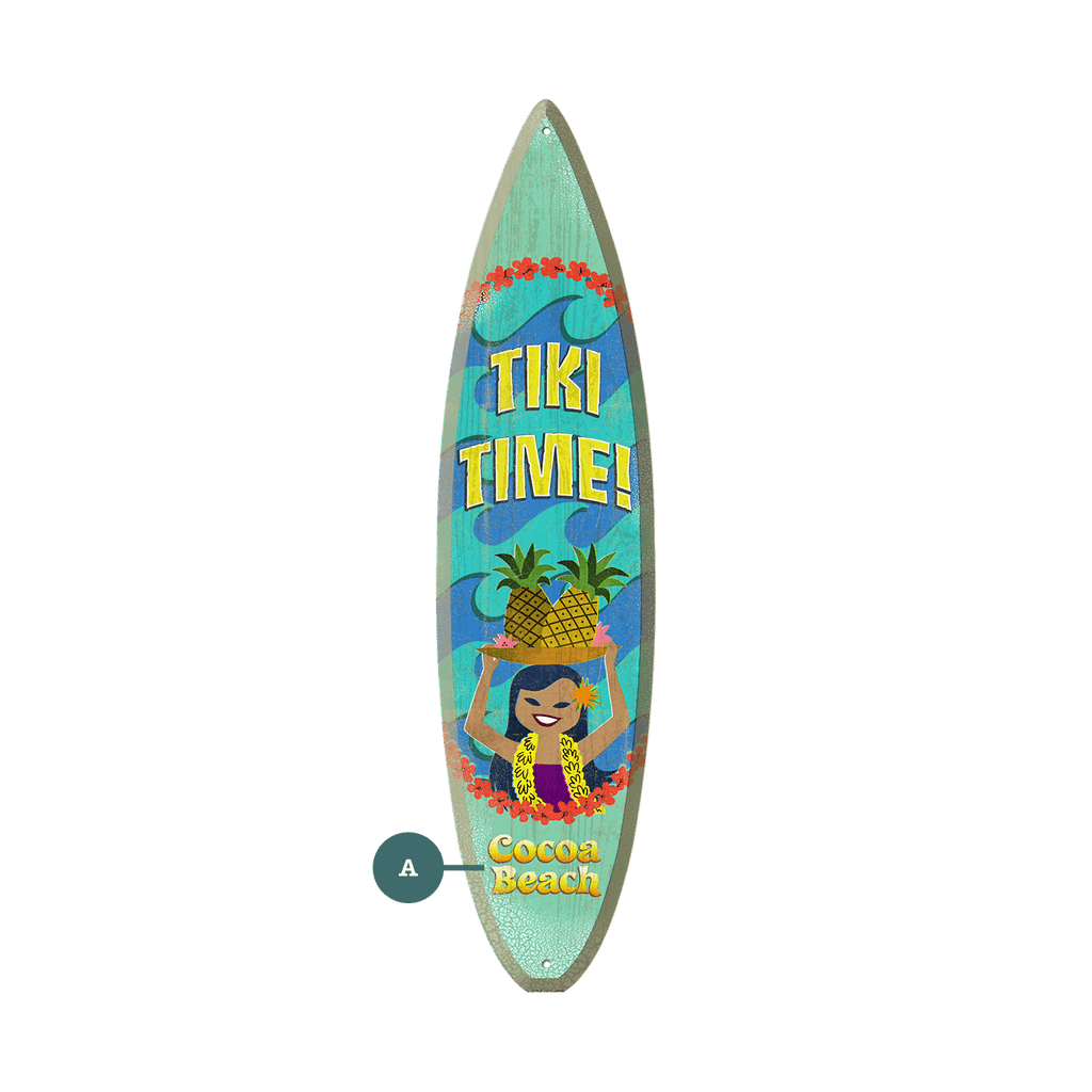 Tiki Time! - Surfboard Wall Art