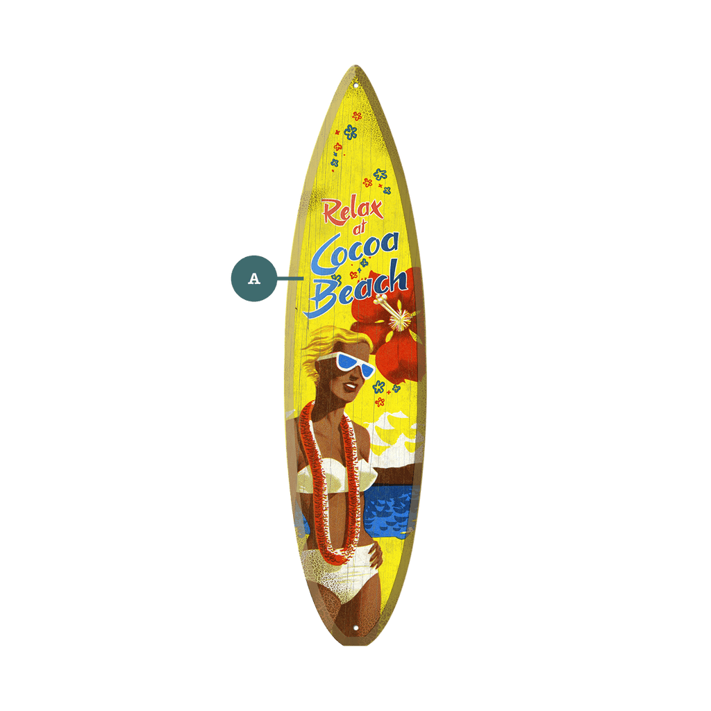 Tanned Beach Babe - Surfboard Wall Art
