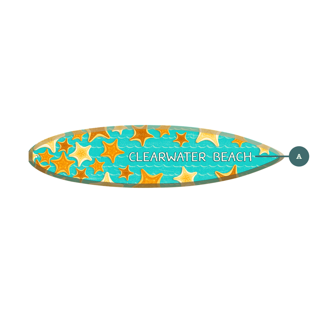 Starfish Soiree - Surfboard Wall Art