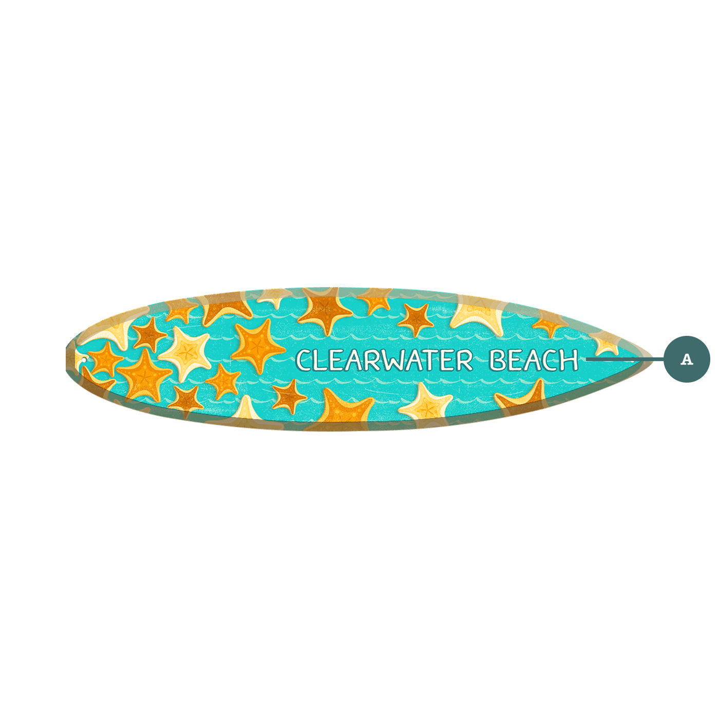 Starfish Soiree - Surfboard Wall Art